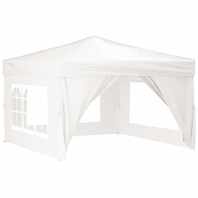 Tenda per Feste Pieghevole con Pareti Laterali Bianco 3x3 m