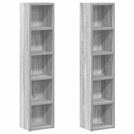 Mobili Porta CD 2pz Grigio Sonoma 21x16x93,5 Legno Multistrato