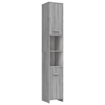 Armadietto Bagno Grigio Sonoma 30x30x183,5 cm Legno tecnico