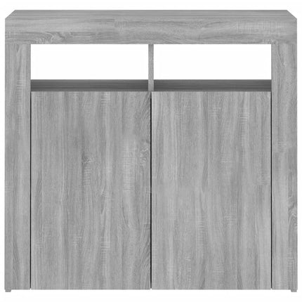 Credenza con Luci LED Grigio Sonoma 80x35x75 cm