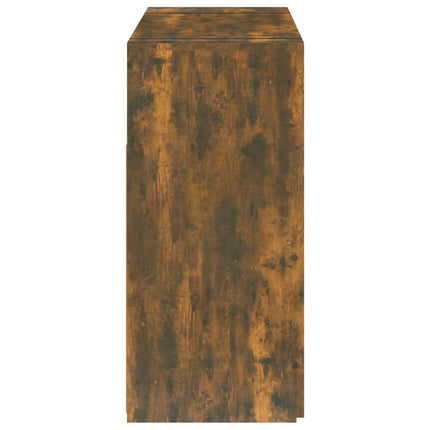 Credenza con Luci LED Rovere Fumo 115,5x30x75 cm