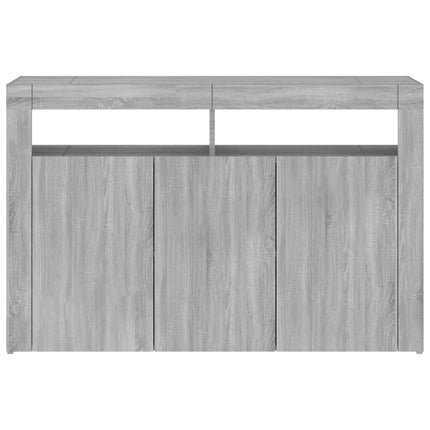 Credenza con Luci LED Grigio Sonoma 115,5x30x75 cm