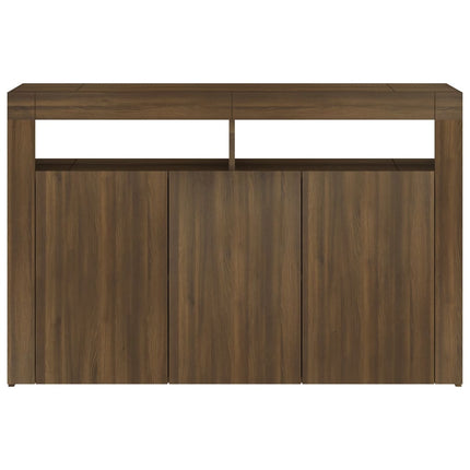 Credenza con Luci LED Rovere Marrone 115,5x30x75 cm