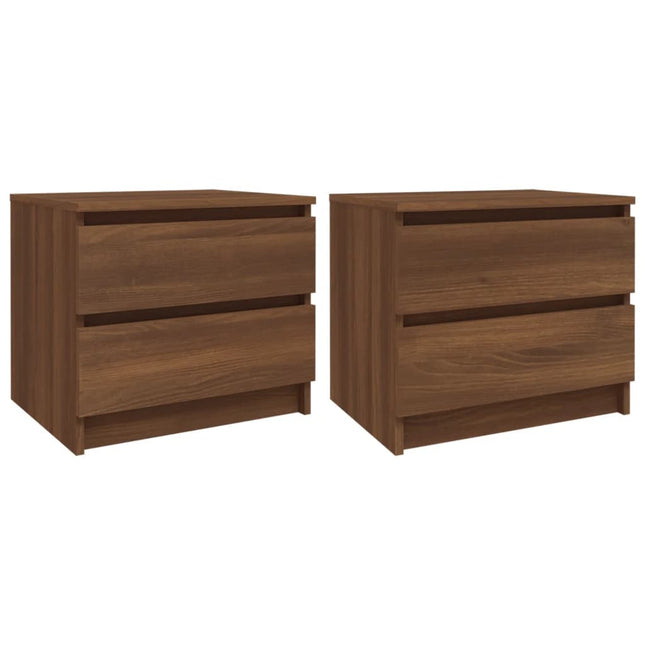 Comodini Rovere Marrone 2 pz 50x39x43,5 cm in Legno Multistrato