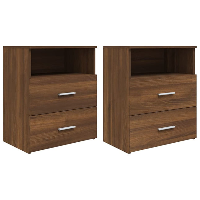 Comodini 2 pz Rovere Marrone 50x32x60 cm