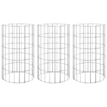 Fioriere Gabbione Circolare 3 pz in Acciaio Zincato Ã˜30x50 cm