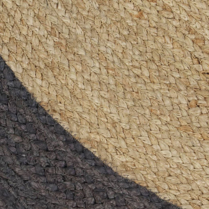 Tappeto Lavorato a Mano in Juta con Bordo Grigio Scuro 180 cm