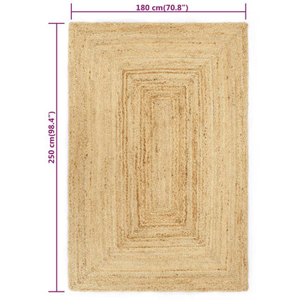 Tappeto Lavorato a Mano in Juta 180x250 cm