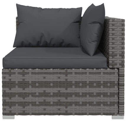 Set Divani da Giardino con Cuscini 8 pz in Polyrattan Grigio