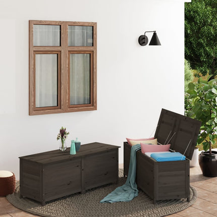 Scatola Cuscini Antracite 150x50x56 cm Legno Massello di Abete