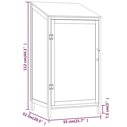 Capanno da Giardino Bianco 55x52x112 cm Legno Massello di Abete