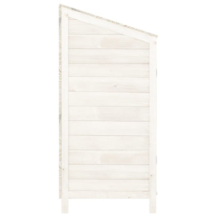 Capanno da Giardino Bianco 102x52x112cm Legno Massello di Abete