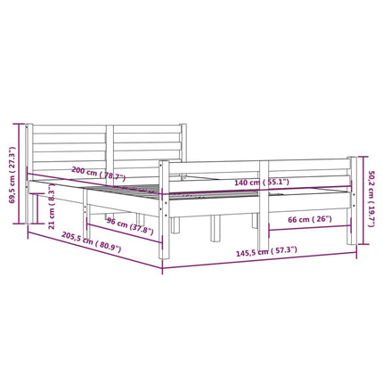 Giroletto senza Materaso Ambra in Legno Massello 140x200 cm