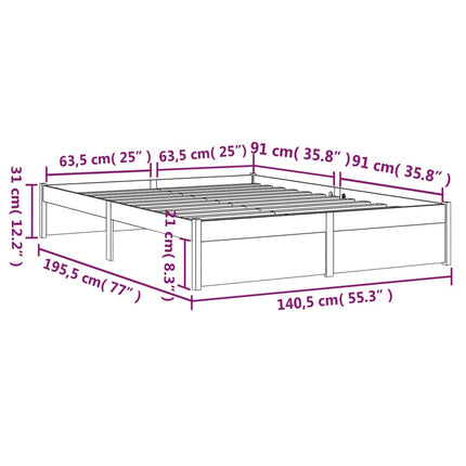 Giroletto Ambra in Legno Massello 135x190 cm Double