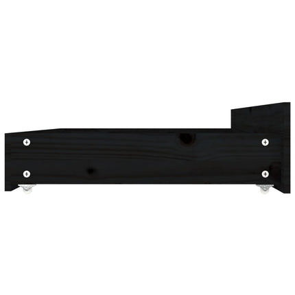Cassettoni da Letto 4 pz in Legno Massello di Pino Nero