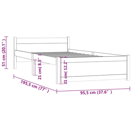 Giroletto in Legno Massello 90x190 cm Single