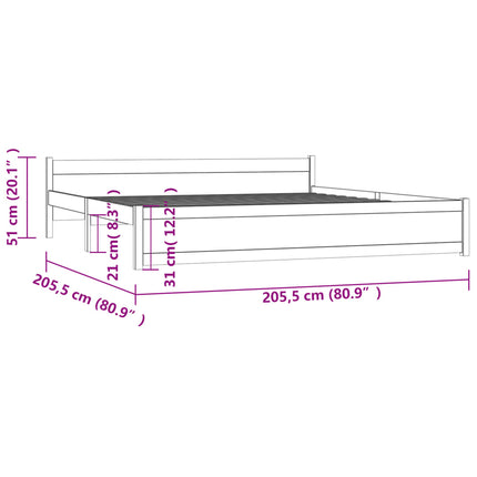 Giroletto senza Materaso Ambra in Legno Massello 200x200 cm