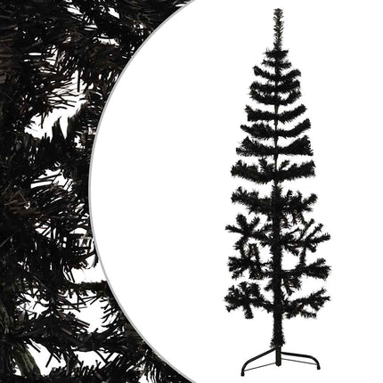 Albero Natale Artificiale Sottile a MetÃ  e Supporto Nero 150 cm