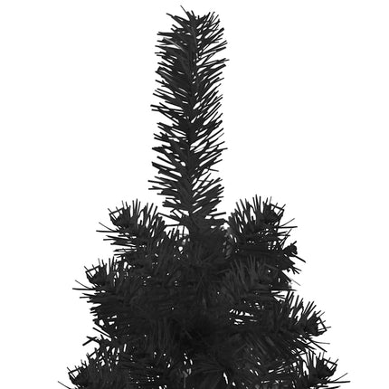 Albero Natale Artificiale Sottile a MetÃ  e Supporto Nero 150 cm