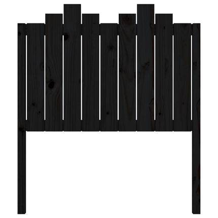 Testiera per Letto Nera 96x4x110 cm in Legno Massello di Pino