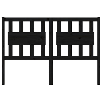 Testiera per Letto Nera 125,5x4x100cm in Legno Massello di Pino