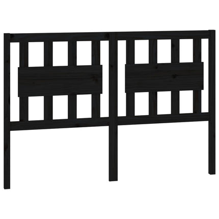 Testiera per Letto Nera 140,5x4x100cm in Legno Massello di Pino