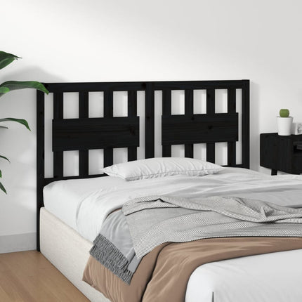 Testiera per Letto Nera 140,5x4x100cm in Legno Massello di Pino