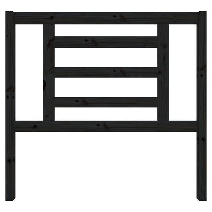 Testiera per Letto Nera 106x4x100 cm in Legno Massello di Pino