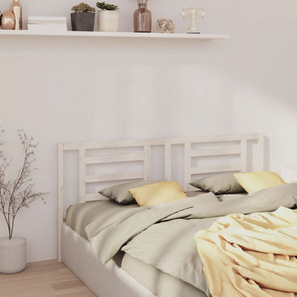 Testiera per Letto Bianca 206x4x100cm in Legno Massello di Pino