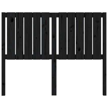 Testiera per Letto Nera 125,5x4x100cm in Legno Massello di Pino