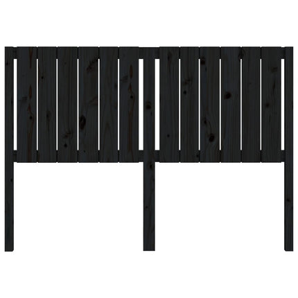 Testiera per Letto Nera 145,5x4x100cm in Legno Massello di Pino