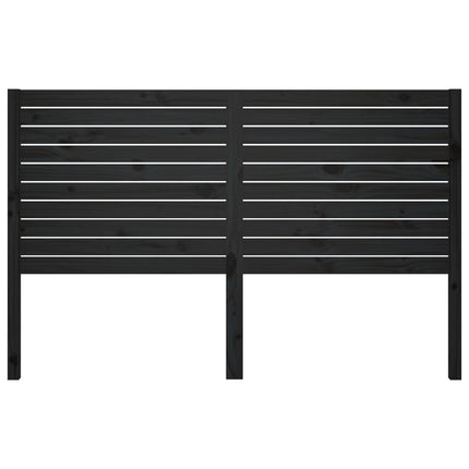 Testiera per Letto Nera 126x4x100 cm in Legno Massello di Pino