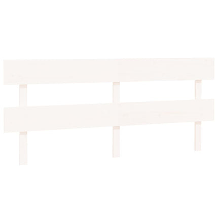 Testiera per Letto Bianca 204x3x81 cm in Legno Massello di Pino