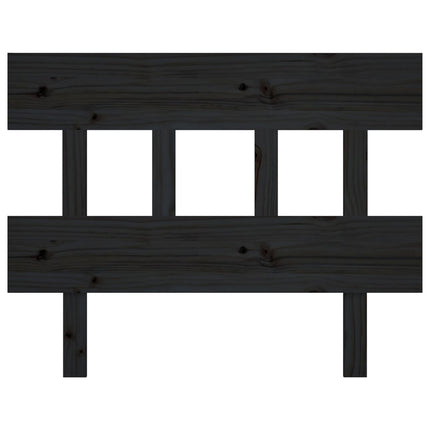 Testiera per Letto Nera 78,5x3x81 cm Legno Massello di Pino