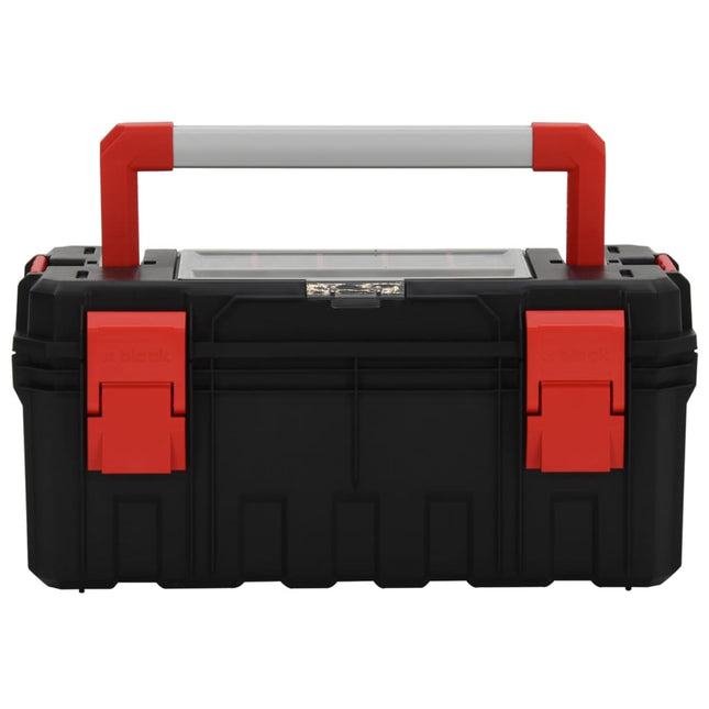 Cassetta degli Attrezzi Nera e Rossa 55x28x26,5 cm