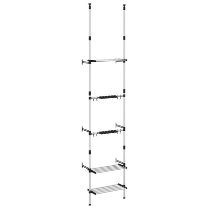 Rastrelliera Telescopica Giardino 3 Ripiani Argento Alluminio