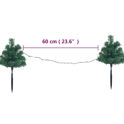Sentiero Alberi di Natale 6 pz con LED Bianco Caldo 45 cm PVC