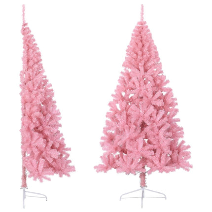 Albero di Natale Artificiale a MetÃ  con Supporto Rosa 210cm PVC