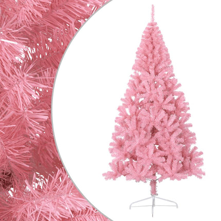 Albero di Natale Artificiale a MetÃ  con Supporto Rosa 210cm PVC
