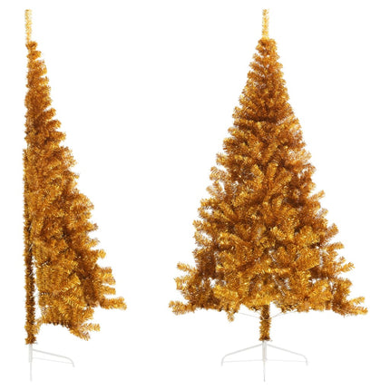 Albero di Natale Artificiale a MetÃƒÂ  con Supporto Oro 240 cm PET