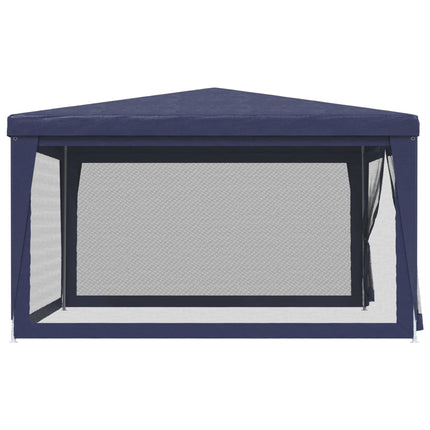 Tenda per Feste con 4 Pareti Laterali in Rete Blu 4x4 m HDPE