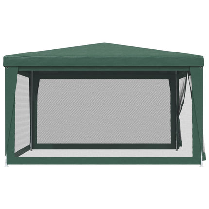 Tenda per Feste con 4 Pareti Laterali in Rete Verde 4x4 m HDPE