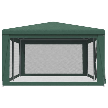Tenda per Feste con 6 Pareti Laterali in Rete Verde 6x4 m HDPE