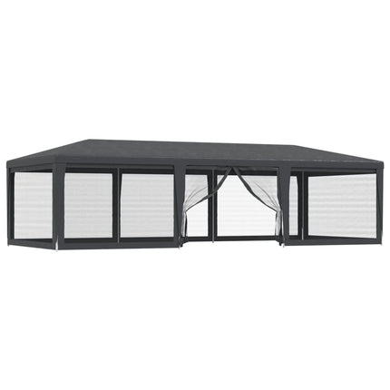 Tenda per Feste con 8 Pareti in Rete Antracite 9x4 m in HDPE