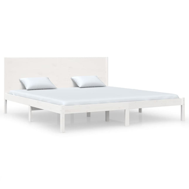 Giroletto senza Materasso Bianco 200x200 cm Legno Massello Pino