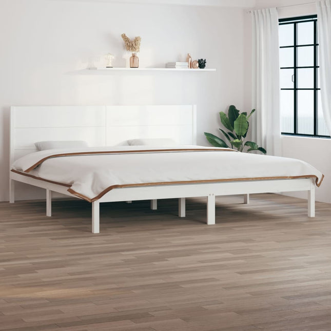 Giroletto senza Materasso Bianco 200x200 cm Legno Massello Pino