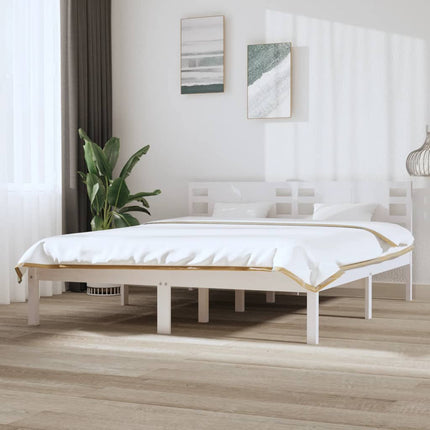Giroletto senza Materasso Bianco 160x200 cm Legno Massello Pino