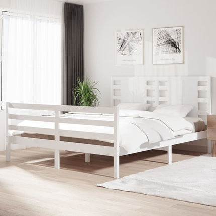 Giroletto senza Materasso Bianco 160x200 cm Legno Massello Pino