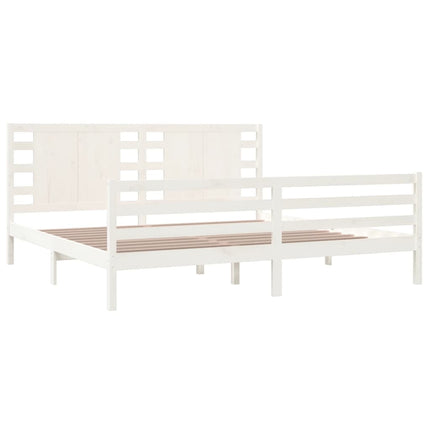 Giroletto senza Materasso Bianco 200x200 cm Legno Massello Pino