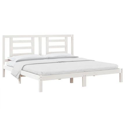 Giroletto senza Materasso Bianco 200x200 cm Legno Massello Pino